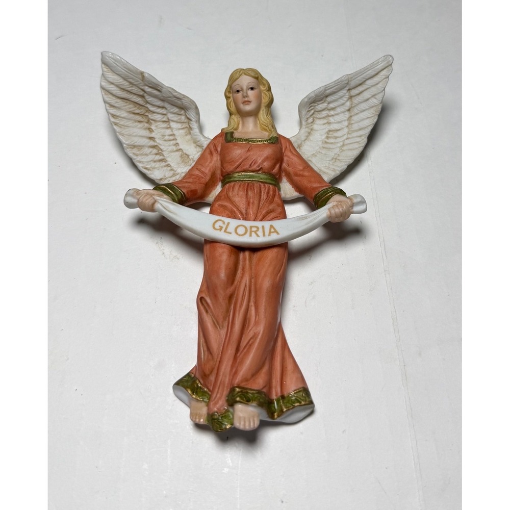 VTG Lefton Porcelain Angel Wall Plaque Gloria Bethlehem Collection 06573 1988